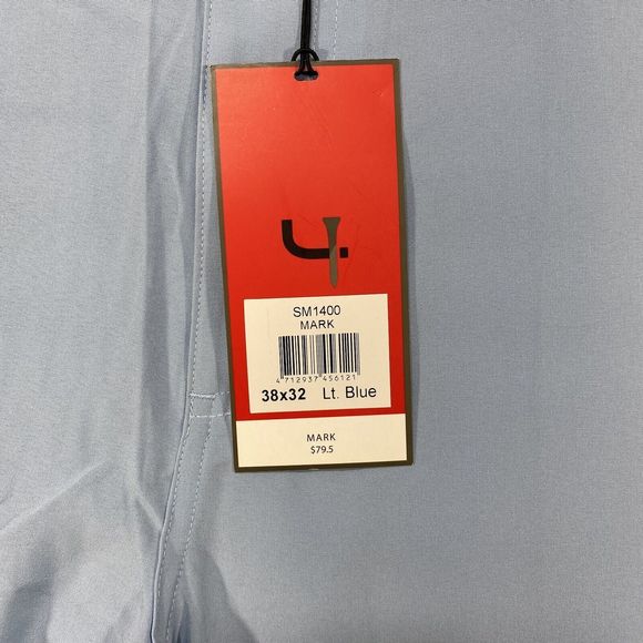 Short Par 4 Pants Mens 38x32 (41x32) Preppy Performance Golf Stretch Blue‎ Chino - Picture 6 of 15